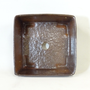 Preview: Quadratische Bonsaischale NGER7 /14cm, braun