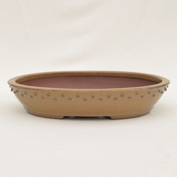 handgetöpferte Bonsaischale beige