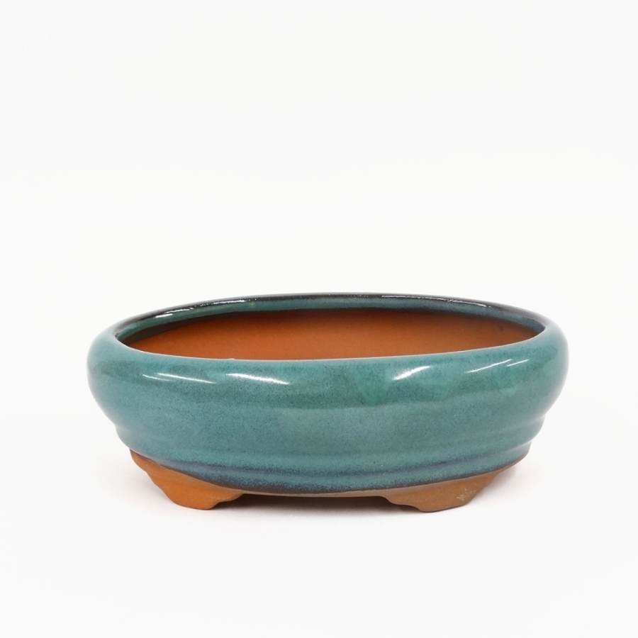 Ovale Bonsaischale blau